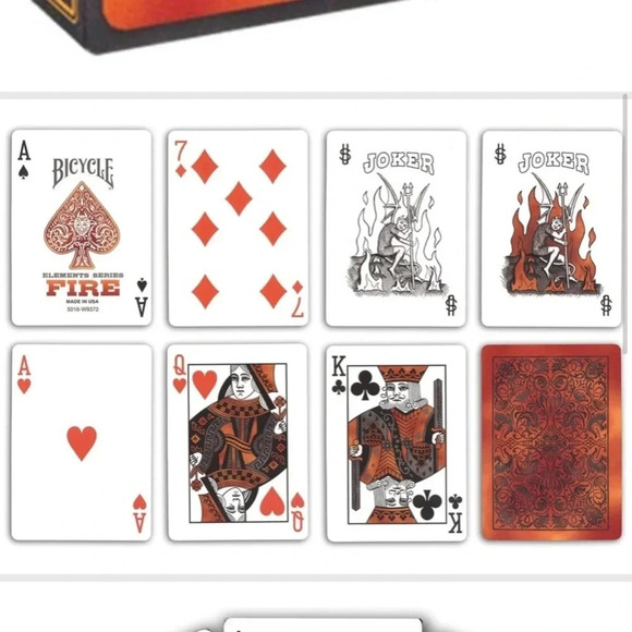 PLAYING CARDS NEW BICYCLE FIRE ELEMENT GAMES GAME BEACH POOL BBQ CAMPING GAMES - Picture 6 of 6